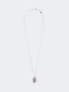 Max Mara Necklace With Rhinestone Pendant In Metallic