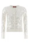 Max Mara Sequin Embellished Cardigan In Silver