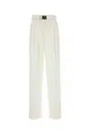 Max Mara White Triacetate Blend Neottia Pant In Bianco