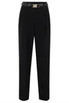Max Mara Neottia Belted Wide Leg Trousers In Nero