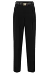 Max Mara Neottia Belted Wide Leg Trousers In Nero