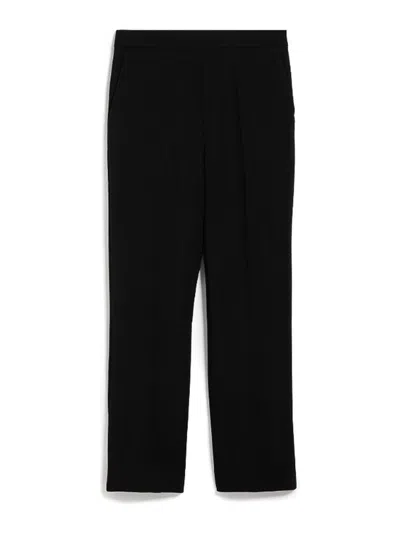 Max Mara Nepeta Ankle-length Trousers In Wool Crepe In Black