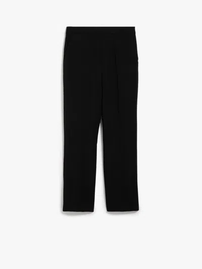 Max Mara Nepeta Ankle-length Trousers In Wool Crepe In Bianco