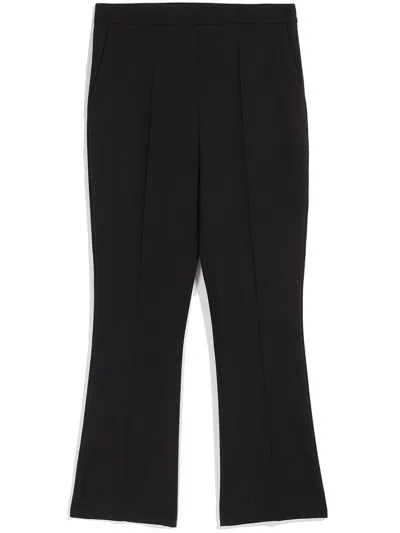 Max Mara Nepeta Stretch Wool Crpe Trousers In Negro