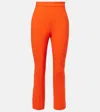 Max Mara Nepeta High-rise Wool-blend Straight Pants In Red