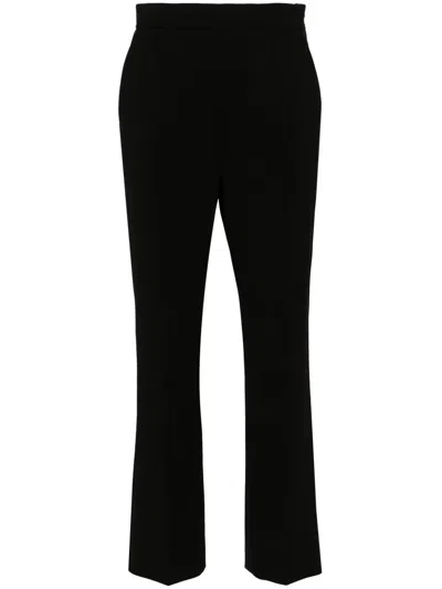 Max Mara Nepeta Wool Straight High Waist Pants In Black