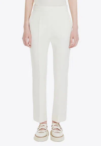 Max Mara Nepeta High-waist Tailored Trousers In White