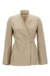 Max Mara Tailored Blazer With Belted Waist And Pockets