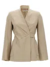 Max Mara Tailored Blazer With Belted Waist And Pockets