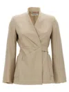 Max Mara Tailored Blazer With Belted Waist And Pockets