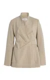 Max Mara Nereo Wool-silk Jacket In Neutral