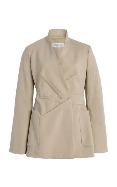 Max Mara Nereo Wool-silk Jacket In Neutral