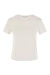 Max Mara Logo Embroidered Crewneck T-shirt In White