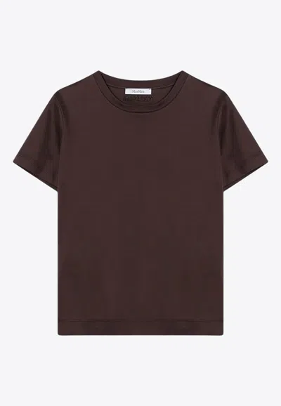 Max Mara Nerina Basic Crewneck T-shirt In Brown