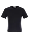 Max Mara Donata Cotton Crew Neck Short Sleeve Top In Black