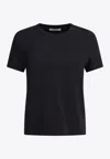 Max Mara Nerina Logo Embroidered T-shirt In Black