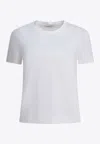 Max Mara Crew Neck Short Sleeves Soft Fabric Tops In White
