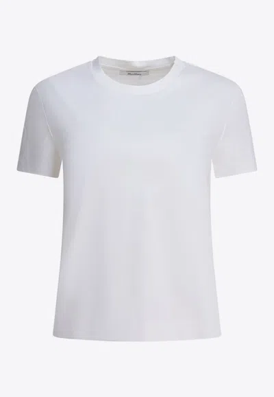 Max Mara Nerina Logo Embroidered T-shirt In White