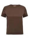 Max Mara Crew Neck Plain Short Sleeves In Brown
