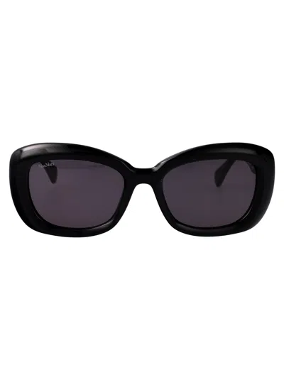 Max Mara Round Sunglasses Elizabeth 1 01 A In Black