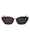 Max Mara Nero Lucido / Fumo Metal Sunglasses In Black