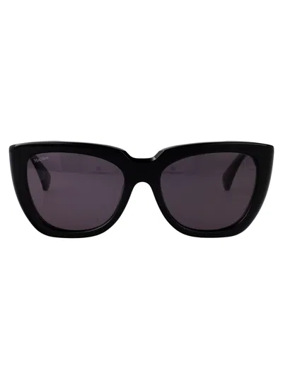 MAX MARA MAX MARA NERO LUCIDO/FUMO ACETATE SUNGLASSES