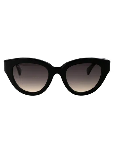 MAX MARA MAX MARA NERO LUCIDO/FUMO GRAD ACETATE SUNGLASSES