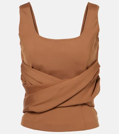 Max Mara Nespola Off-shoulder Top In Brown