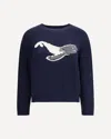 Max Mara Cotton Cordonnet Sweater In Blue