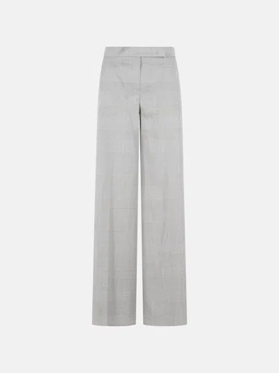 Max Mara Netto Prince Of Wales Wool Wide Leg Pants In Gray