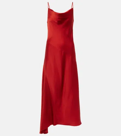 Max Mara Netto Satin Slip Dress In Red