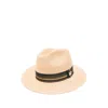 Max Mara Striped-band Fedora Hat In Neutral
