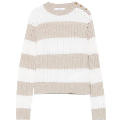 Max Mara Neutral Sweaters In White