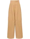 Max Mara Pleat-detailing Palazzo Pants In Neutrals