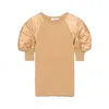 Max Mara Crewneck Knitwear Puff Sleeves In Neutral