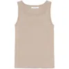 Max Mara Sleeveless Fitted Knitwear Scoop Neck In Neutral