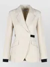 Max Mara Neutro Wrap-front Linen Drill Blazer In Nude