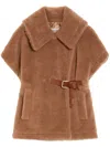 Max Mara Alpaca And Cashmere Teddy Cape In Brown