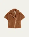 Max Mara Newmanto Shearling Jacket In Camel