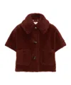 Max Mara New Terzo Buttoned Cape In Rust-red