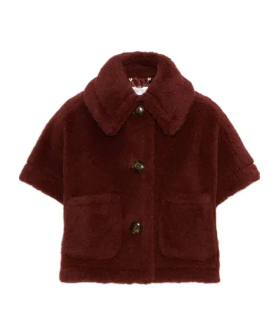 Max Mara New Terzo Buttoned Cape In Rust-red