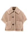 Max Mara Newtzero Virgin Wool-blend Cape In Beige