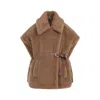Max Mara Newabavo Shearling Coat In Brown