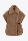 Max Mara Newabavo Shearling Coat In Brown