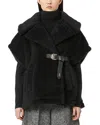 Max Mara Newabavo1 Alpaca Wool & Silk Cape Coat In Black