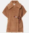 Max Mara Newbab Camel Hair And Silk Cape In Brown