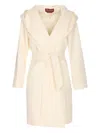 Max Mara Newmang Hooded Belted Coat In Neutral