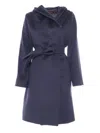 Max Mara Newmang Navy Coat In Blue