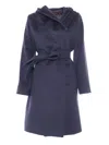 Max Mara Newmang Navy Coat In Blue