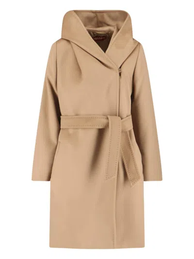 MAX MARA MAX MARA "NEWMANG" VIRGIN WOOL COAT BEIGE